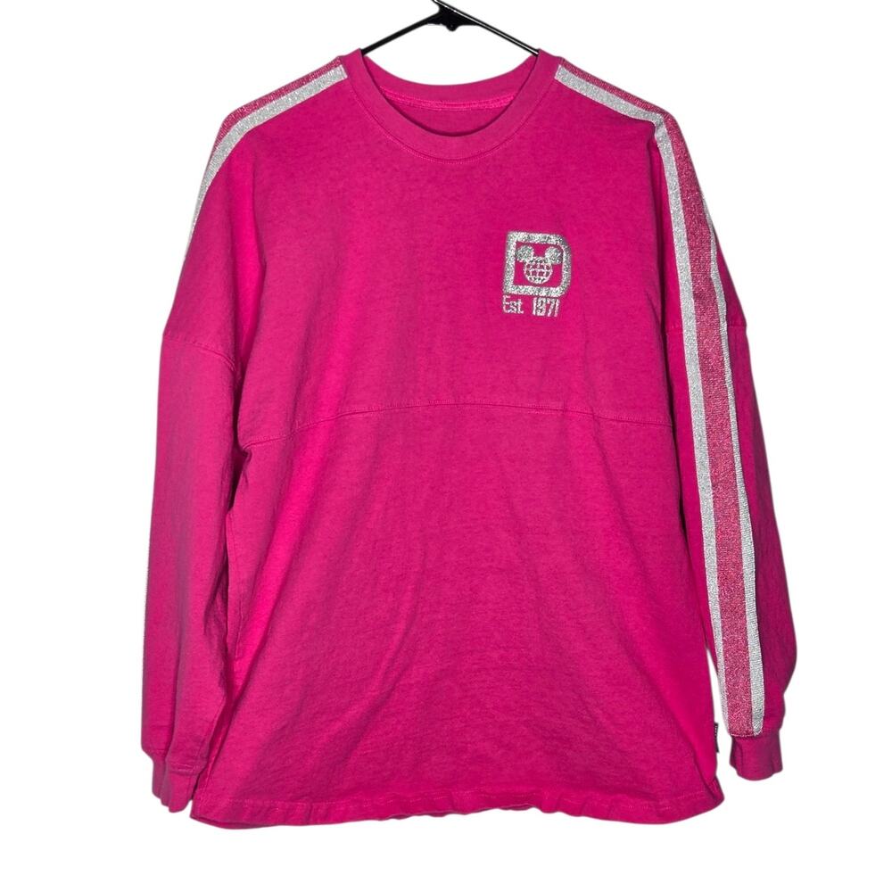 Disney Parks Imagination Pink & Silver Spirit Jersey Sweatshirt Women's Medium